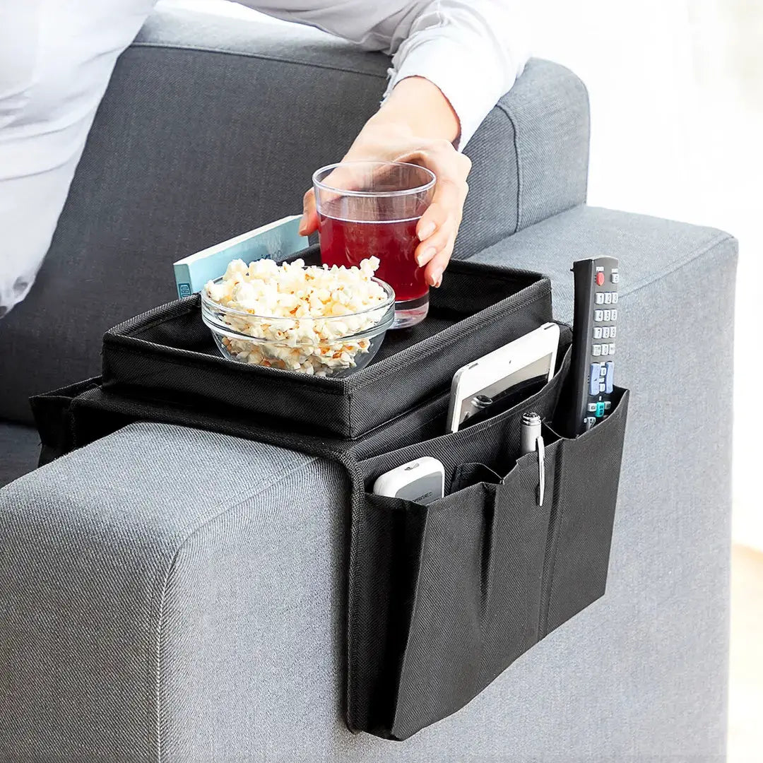 Sofa Tray with Organiser for Remote Controls – 2-in-1 Multifunction Design