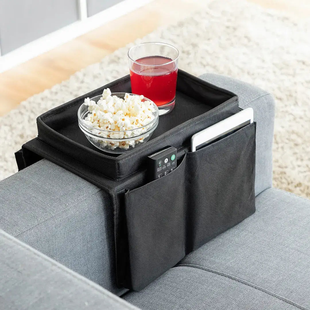 Sofa Tray with Organiser for Remote Controls – 2-in-1 Multifunction Design