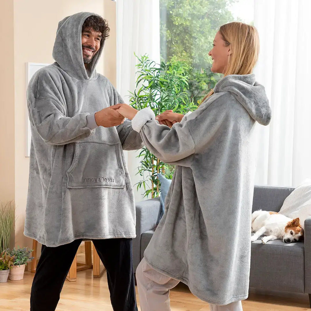 Oversized Sweatshirt Blanket with Fleece Lining – Unisex Comfort & Warmth