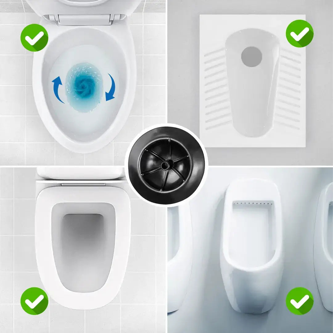 Toilet High-Pressure Compressed Air Plunger with Accessories and 5-in-1 Pressure Gauge