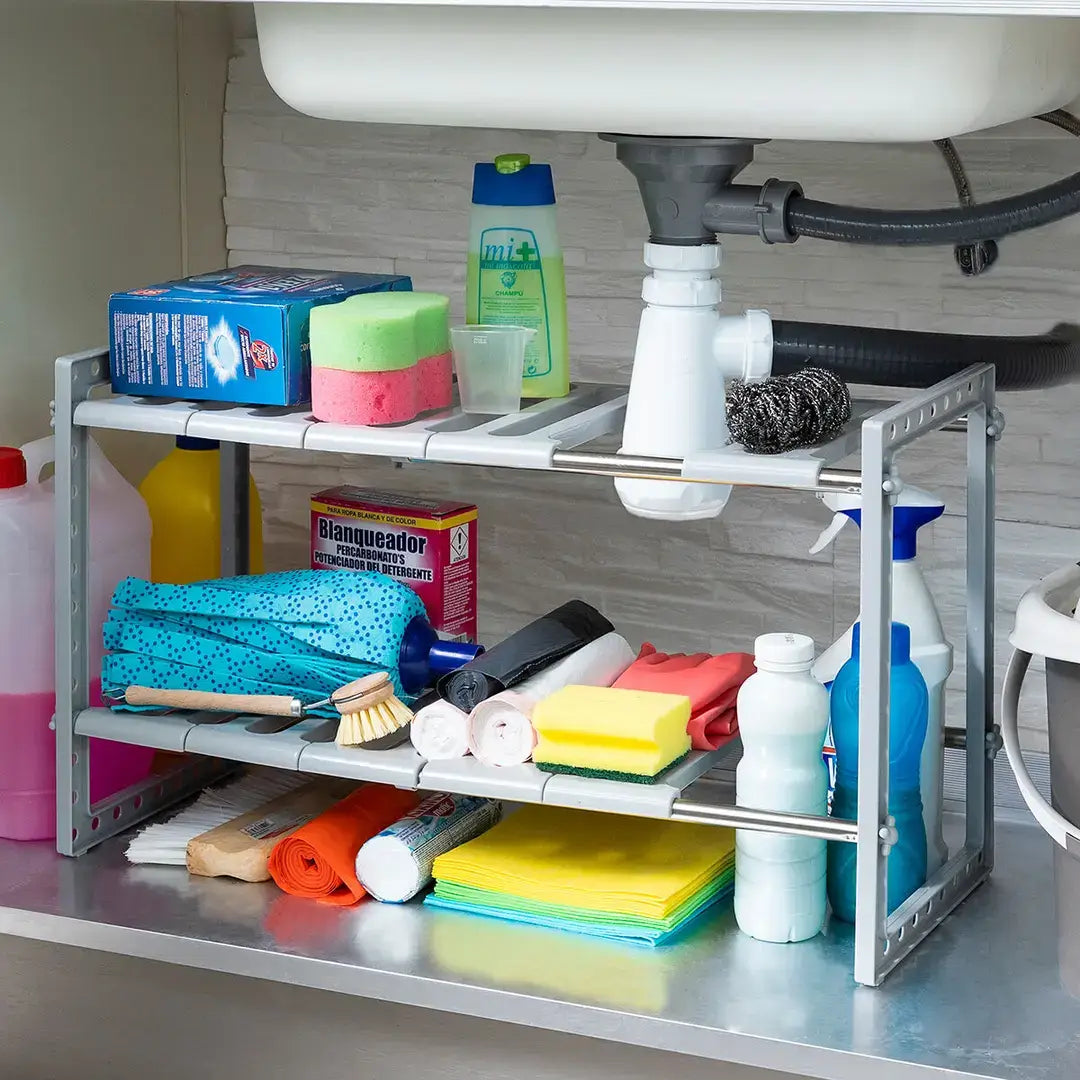 2 Shelves Extendable Under-Sink Shelf Unit